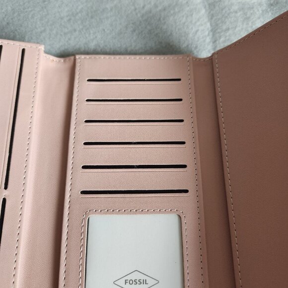 Fossil Wallet Women's Tan Yellow Faux Leather Pleather - Picture 7 of 11